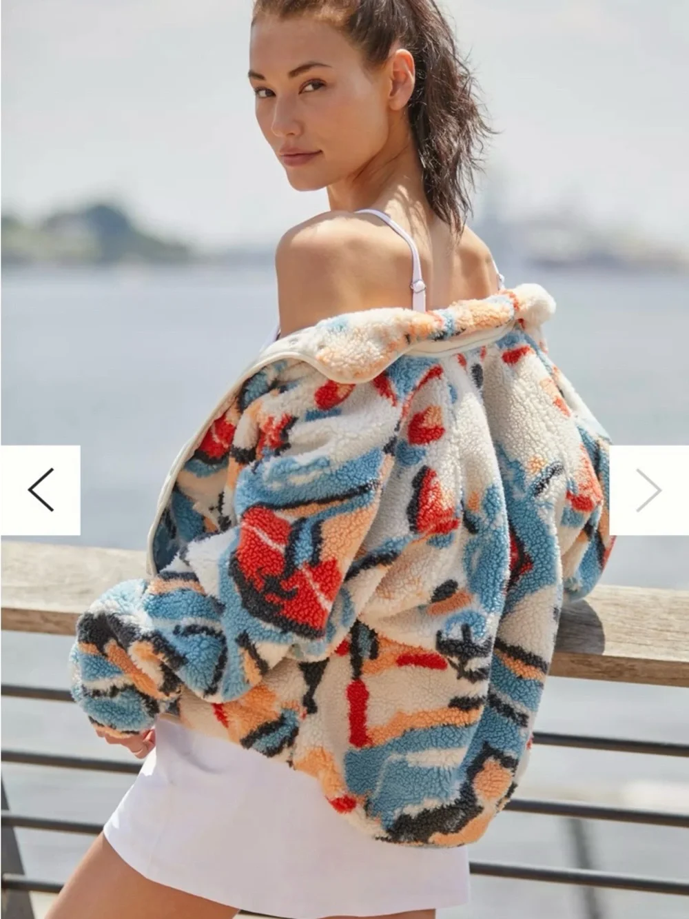 Free People Movement Hit the Slopes Rocky Ridge Printed Fleece Jacket Small - Picture 4 of 17